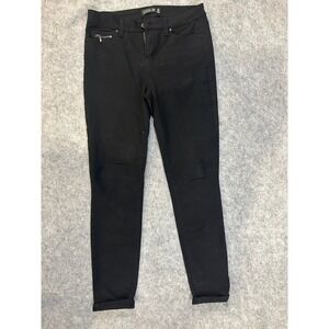 DESIGN LAB Women Black Skinny Jeans Zipper Detail Size‎ 28